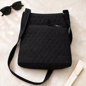 Vera Bradley Black Quilted Crossbody Bag Lightweight Travel Purse